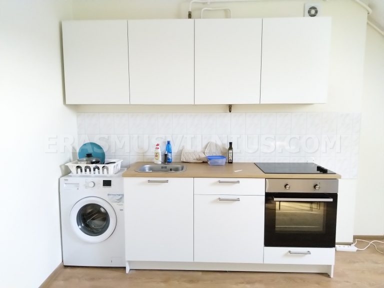 Vista de los tejados del casco antiguo de Vilna desde el tragaluz en verano