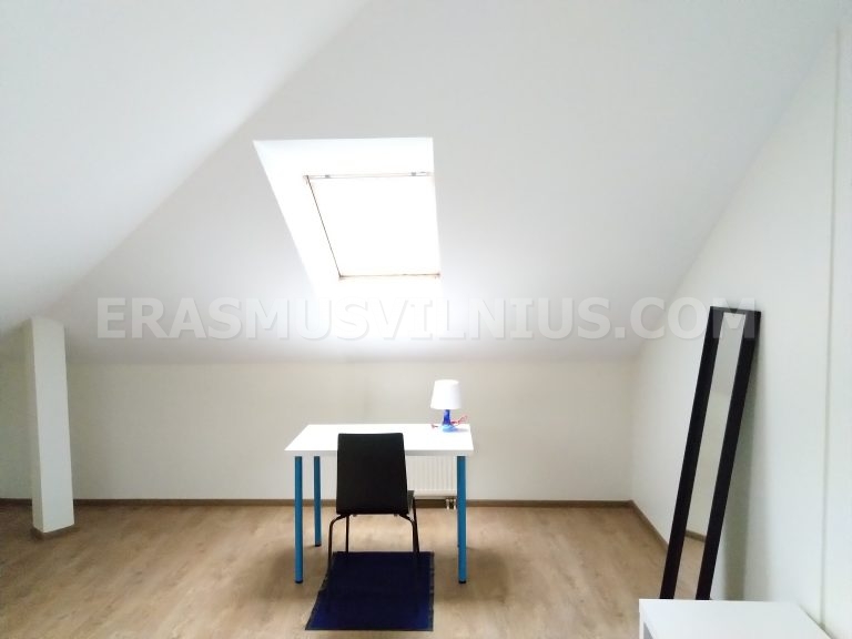 Salón con sillón y alfombra, alojamiento para estudiantes en Vilna